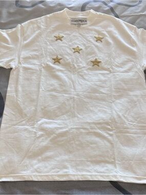 Concepts White Women's Tee with Gold Star Embroidery